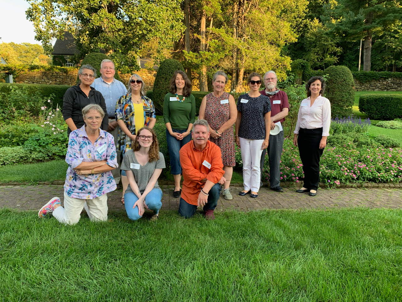 CLHO Board Members meet in the Sunken Garden at Hill-Stead Museum in Farmington, September 2021