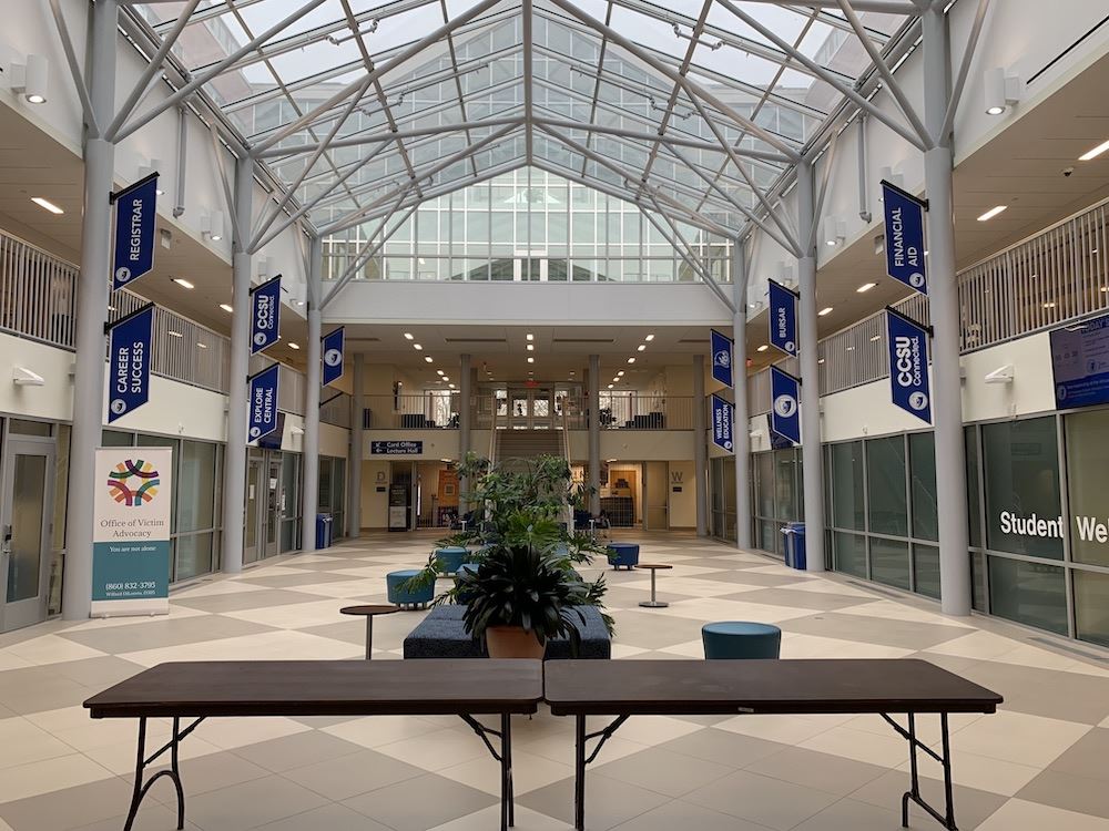 Photo of the spacious Willard-DiLoreto Hall at CCSU